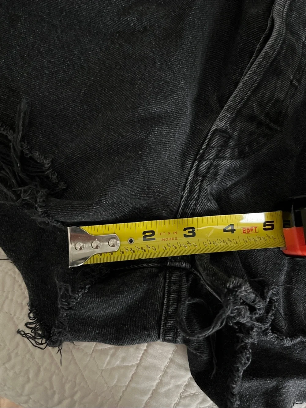 Levi’s 501 Original High Rise Denim Shorts Washed Black Frayed Cutoff Size 27